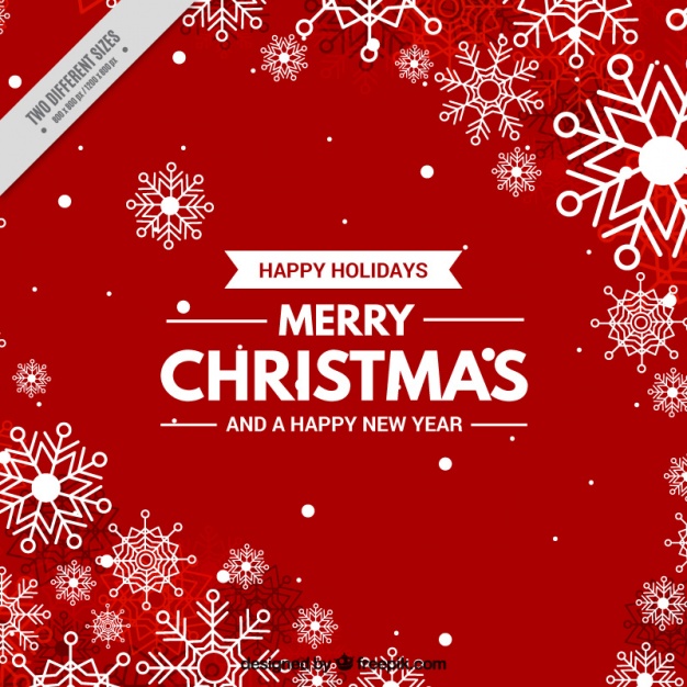 christmas-red-background-with-snowflakes